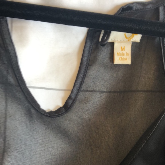 Black Ruffled Slip Dress - Picture 3 of 3